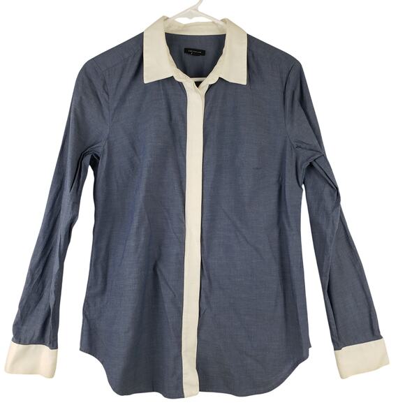 Ann Taylor Blue and White Button Down Shirt - Picture 1 of 9